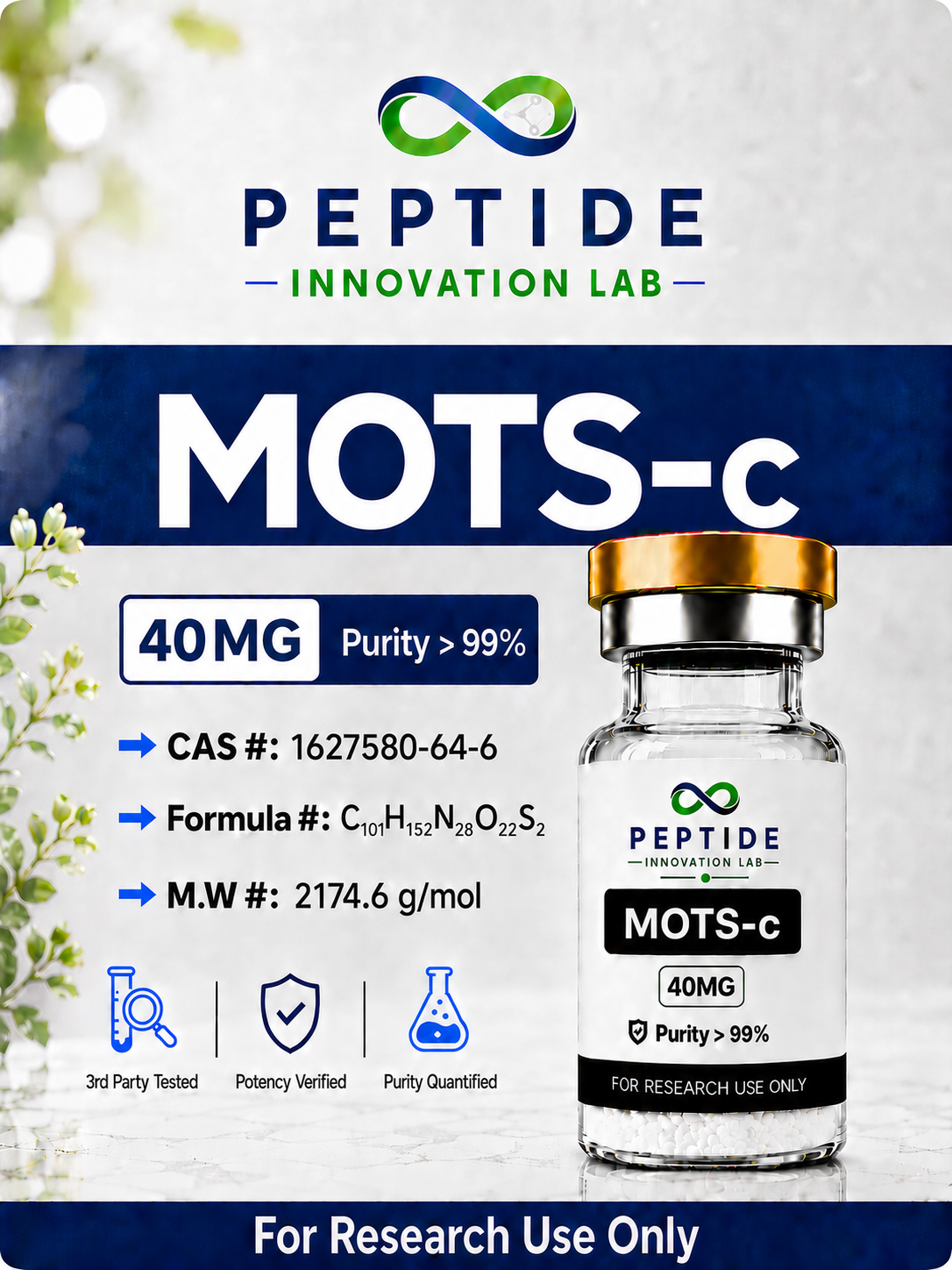 MOTS-c (Mitochondrial-Derived Research Peptide) | RUO