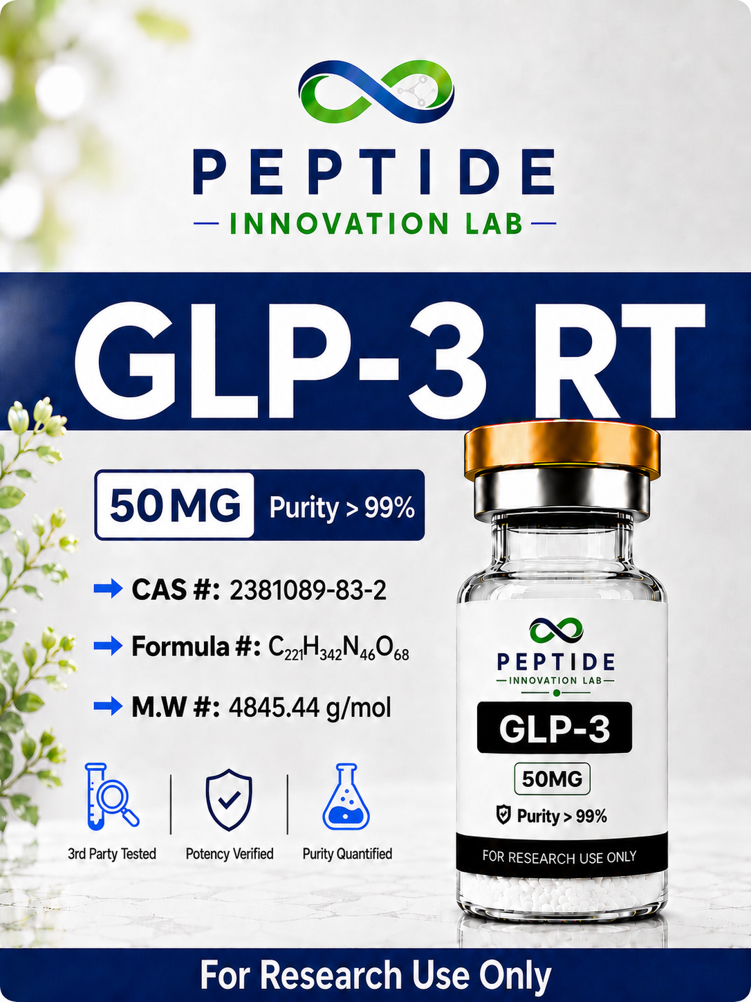 GLP-3 (Tri-Agonist Analogue) | Research Peptide | RUO