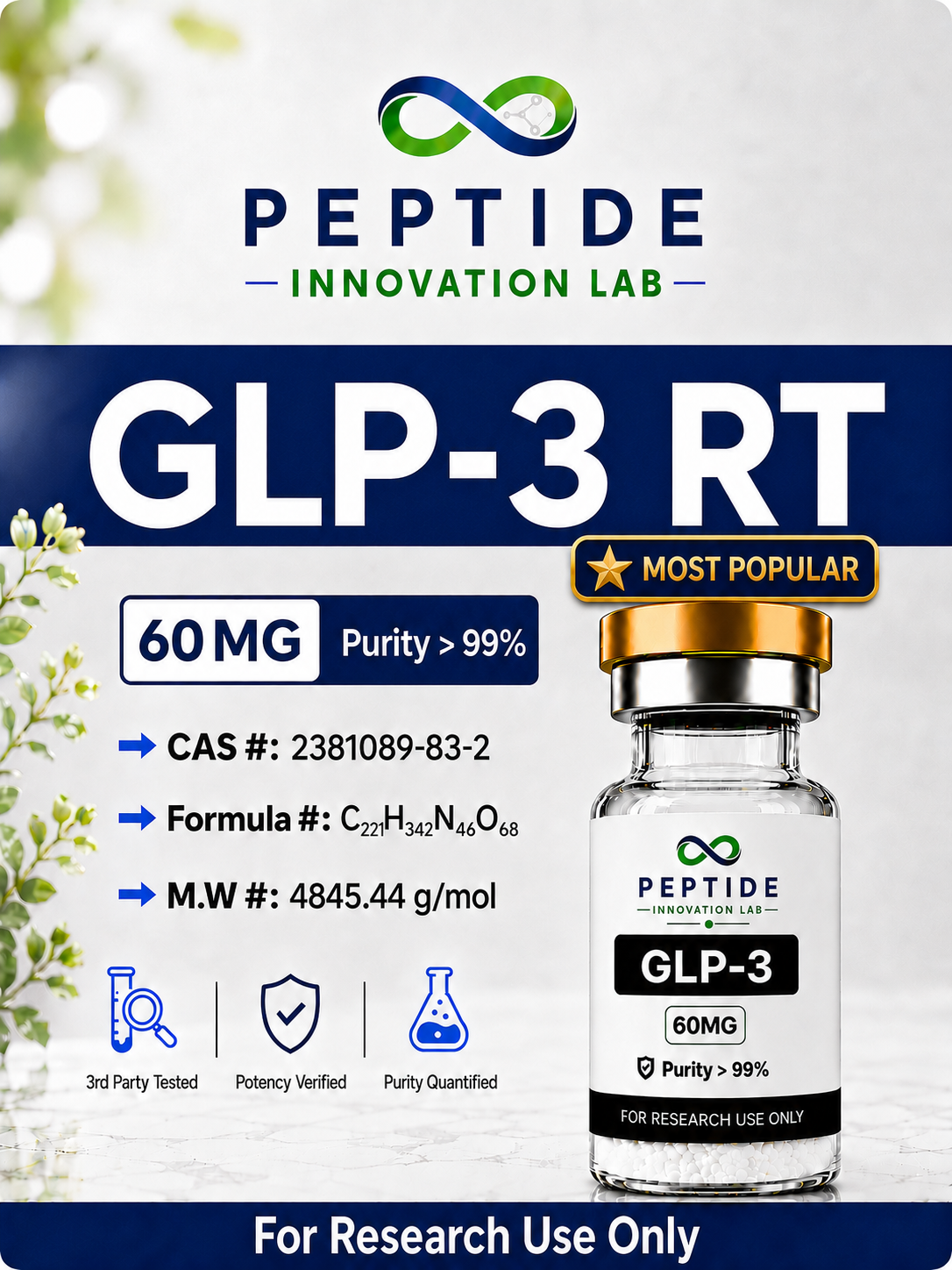 GLP-3 (Tri-Agonist Analogue) | Research Peptide | RUO