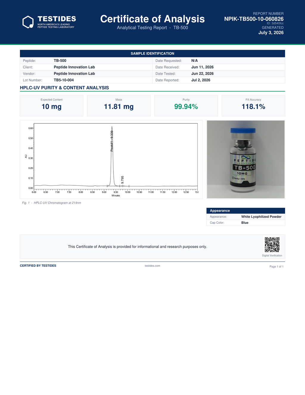 TB-500 | Research Peptide | RUO